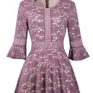 Wedding Guest Dress Lace Bridesmaid Vintage Formal Cocktail Party Swing Dresses
